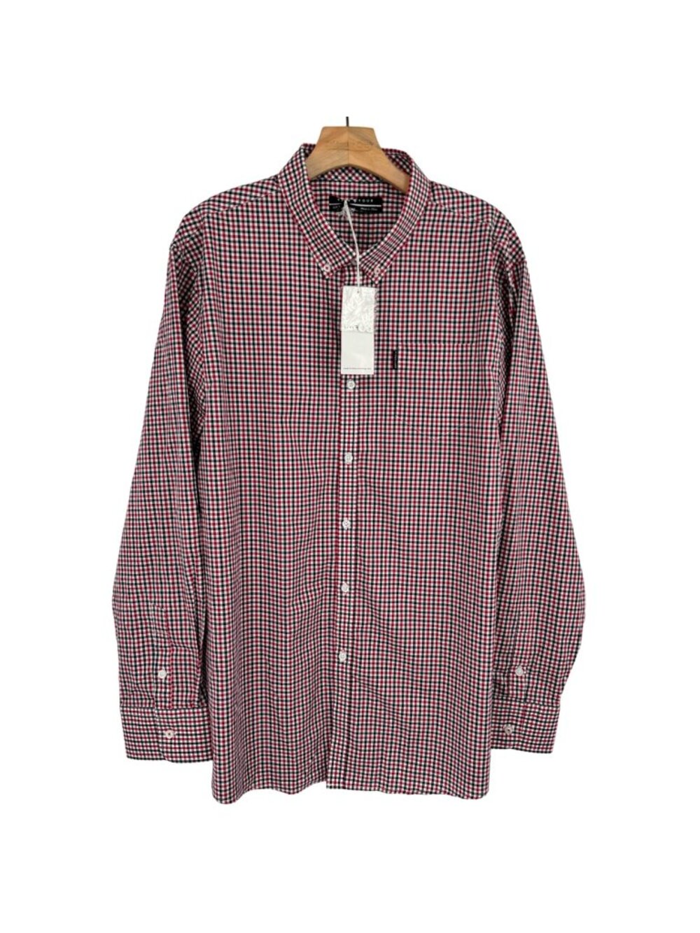 Five Four Men's Red  Blue Plaid Cotton Button-Down long sleeve Shirt 3XL new